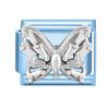 New Shiny Zircon Heart Butterfly Bow Heart Blue Module Italian Charm Links Fit 9mm Stainless Steel Bracelet DIY Making Jewelry