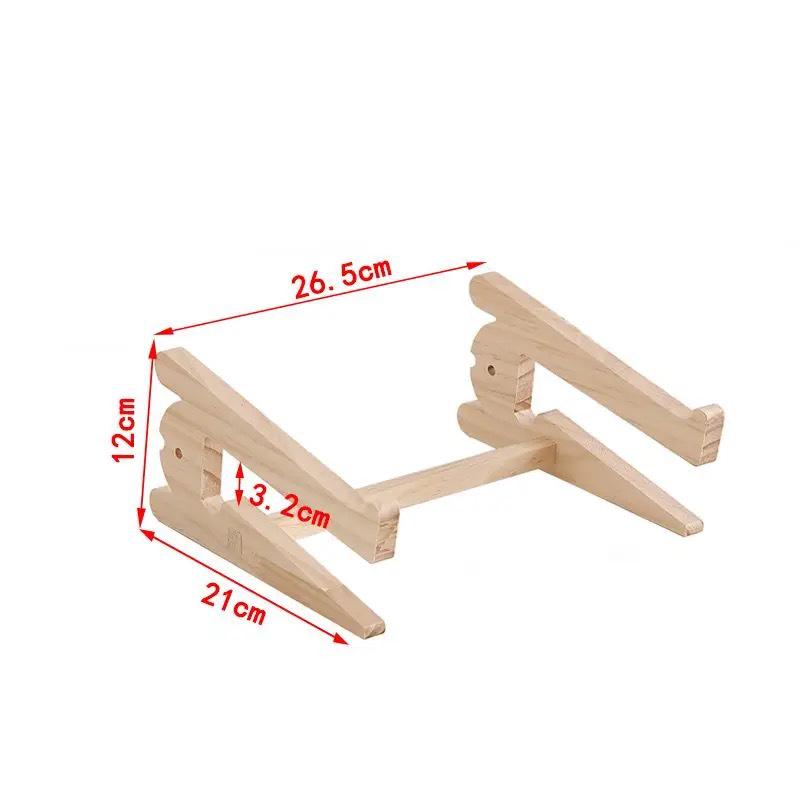 Solid Wood Laptop Riser & Vertical Stand with Cooling and Desktop Storage