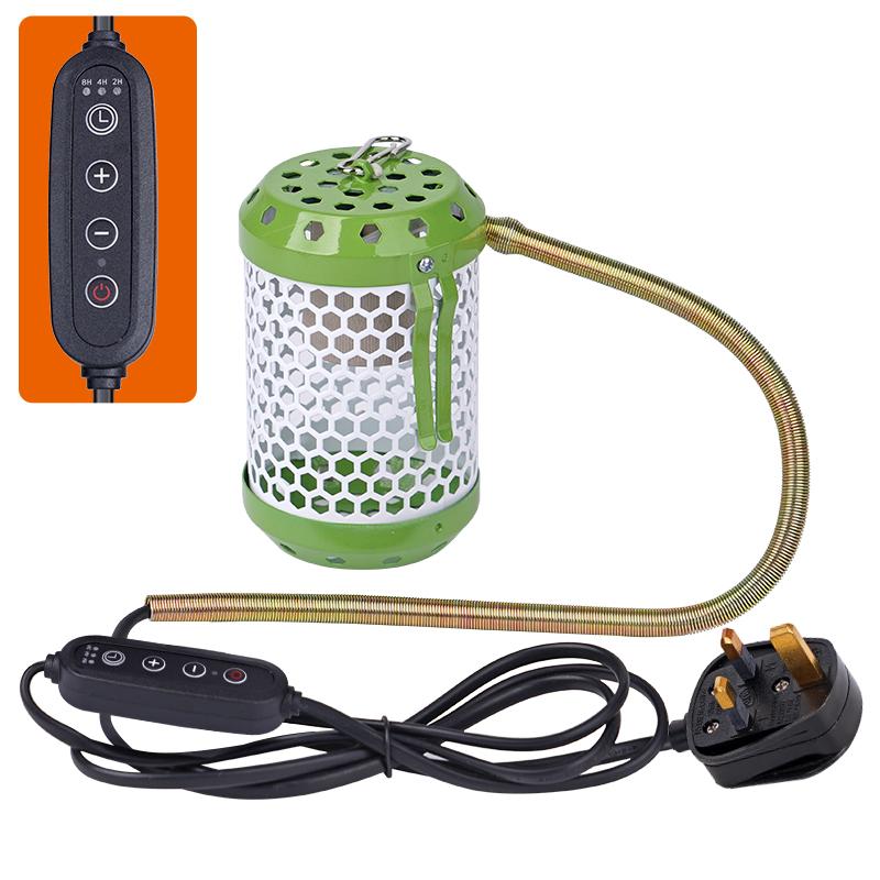 Pet Reptile Heat Lamp Ceramic Heater Bulb Lamp Shade Cover for Bird and Amphibian Pet Brooder Cage With Protective Case