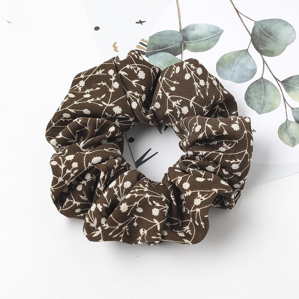 Vintage Blumige Mehrschichtige Scrunchies Premium Elastische Haargummis für Damen Niedriger Pferdeschwanzhalter Herbst Tägliches Haaraccessoire