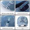 Korean Retro Washed Denim Baseball Cap with Holes for Men and Women - Spring/Autumn Style Sunshade Duckbill Hat