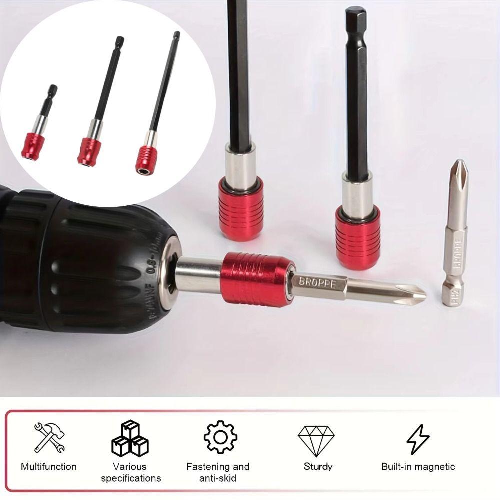 100mm Rod Self-locking Extension Rod Red Handle Hexagonal Handle Screwdriver Set DIY Projects