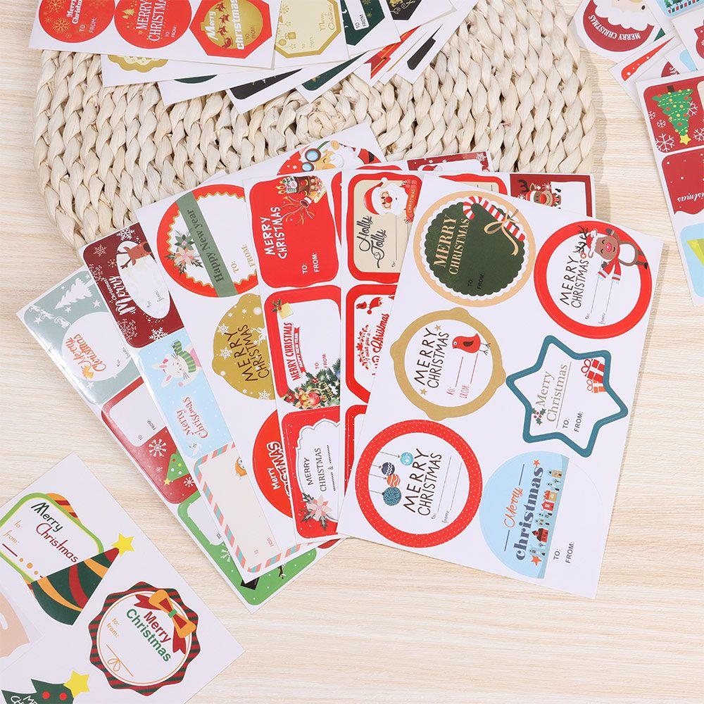 Adhesive Biscuit Package Sealing Xmas Ornament Package Label Gift Paper Sticker Merry Christmas