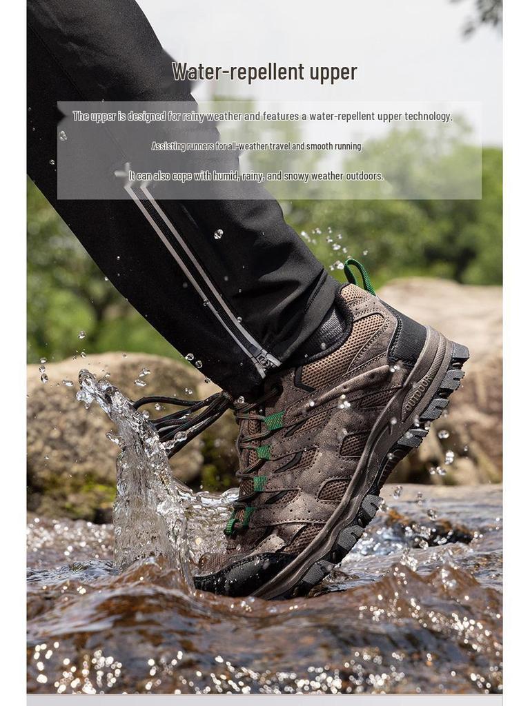 Men's Large Size Thick Sole Mesh Hiking & Trekking Shoes - Outdoor Casual Footwear