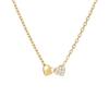 Elegant Sterling Double Heart Pendant Necklace Women Gold Or White Plated Adjustable Chain Length 21-50cm