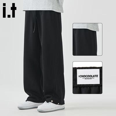 CHOCOOLATE Herren lässige Hose im japanischen Stil, locker fallend, gerade geschnitten