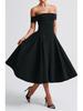 Women's European & American Off-the-Shoulder Backless Dress - Solid Color, Long and Sexy Fashion Style (2026 In Stock)