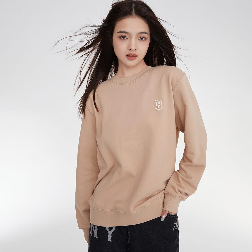 MLB Sweatshirts Unisex Khaki Crew Neck Moderate Regular 3AMTB0134-43BGS