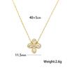 European Style Luxe Zircon Four-Leaf Clover Jewelry Set for Women: Necklace, Bracelet, Earrings