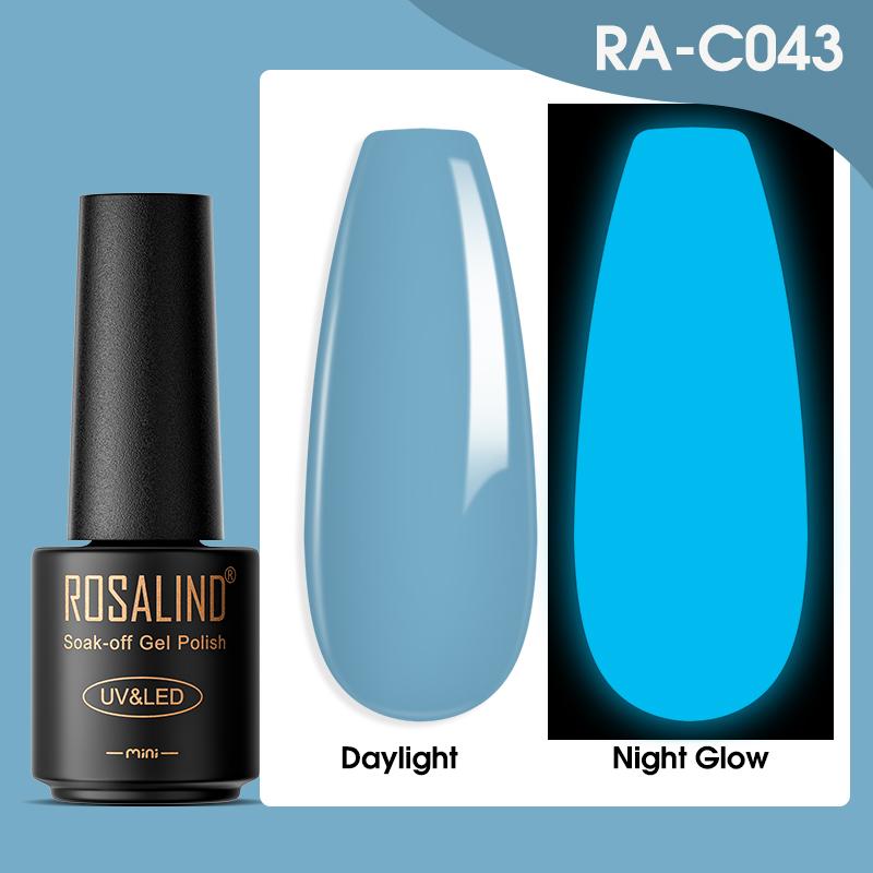 ROSALIND Sticla Neagra Oja Gel Lac Hybrid Glow In The Dark Gel Lac pentru Fashion Nail Art Design