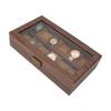 Space-saving Walnut Wood Watch Box 12 Slots Transparent Storage Box Dustproof Organizer Daily Organize