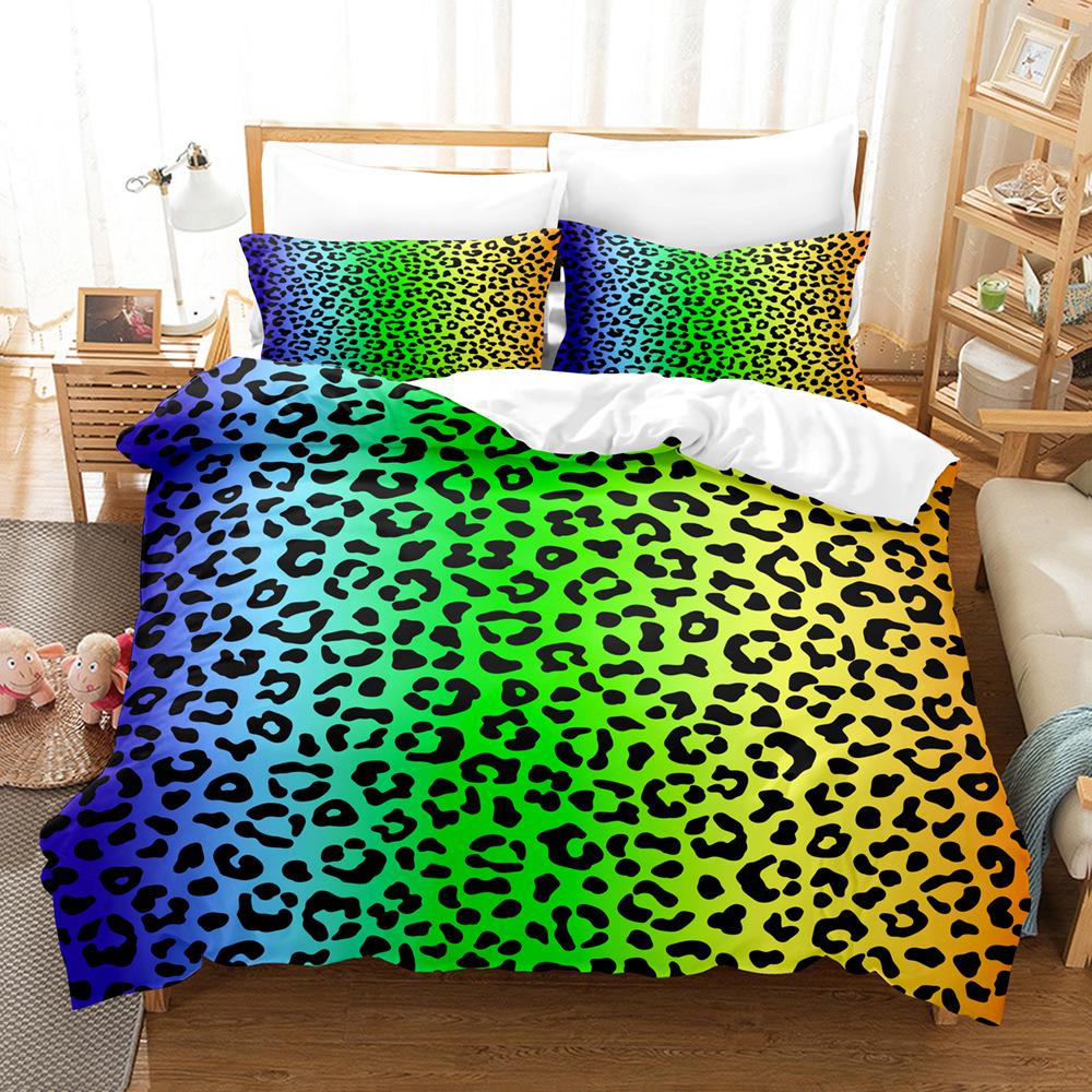 3D Digital Printing Leopard Print Series Three-Piece Set To Print Bedding Kit