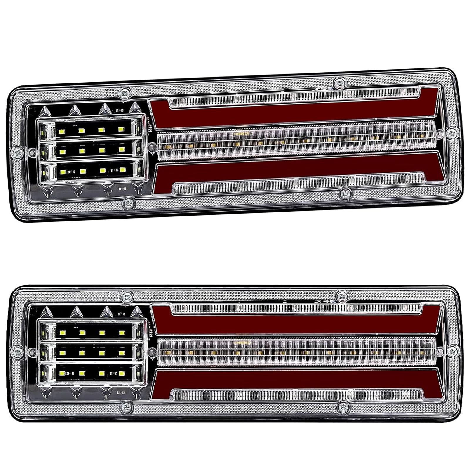 

12V LED Truck Tail Light Waterproof and Dustproof Tail Light Flowing Turn with 23cm Cable for Light and Agricultural Vehicles - High-Brightness,