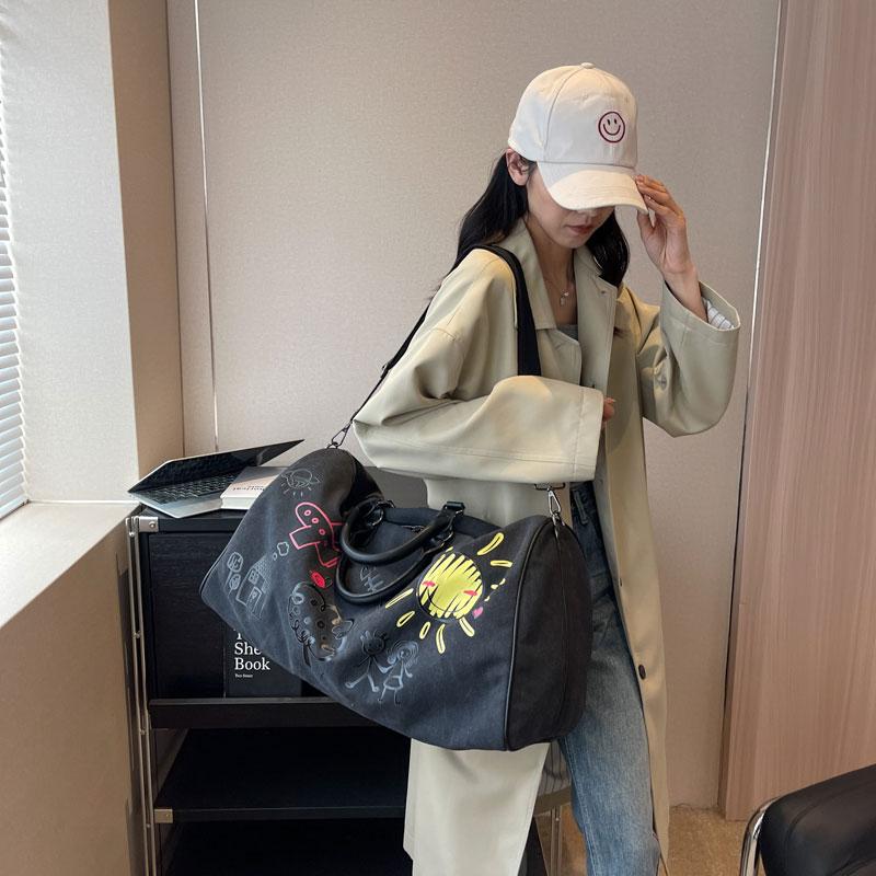 Leinwand Gepäck Tasche Für Frauen Große Kapazität Mode Student Schlafsaal Lagerung Tasche Weibliche Reise Internat Handtasche Tragen Auf Tasche