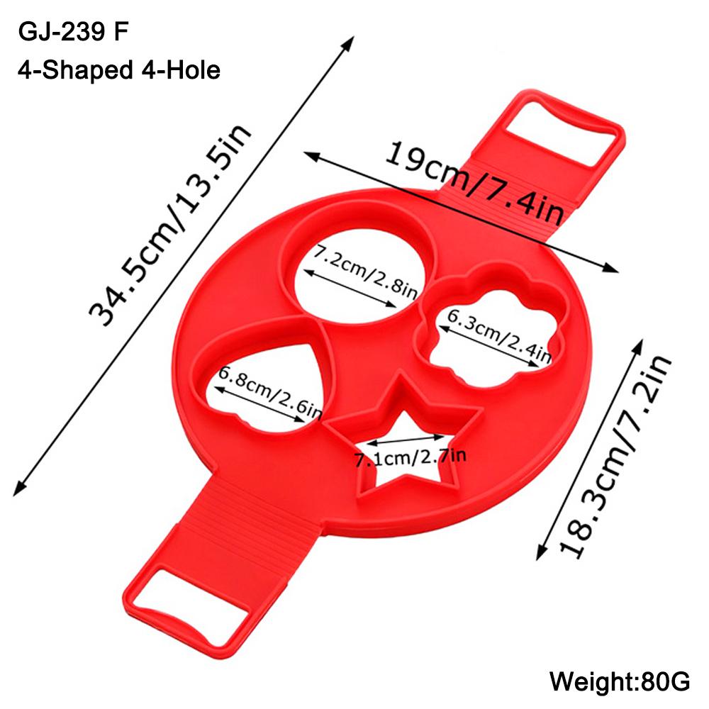 1Pc 6 Style Egg Pancake Ring Food Grade Soft Silicone Gel Molds For Kitchen  Cooking and Baking Tools Washable And Reusable