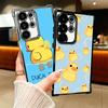 Funny Cute Cartoon Duck Plating Phone Case For Samsung Galaxy S24 S25 FE S26 Edge S23 Ultra S22 S21 Plus S20 Anti-Fall Airabag C