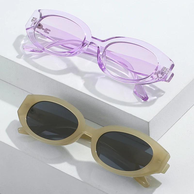 Vintage Oval Sunglasses Women Retro Fashion UV400 Protection Luxury Designer Shades Trendy Female Sun Glasses