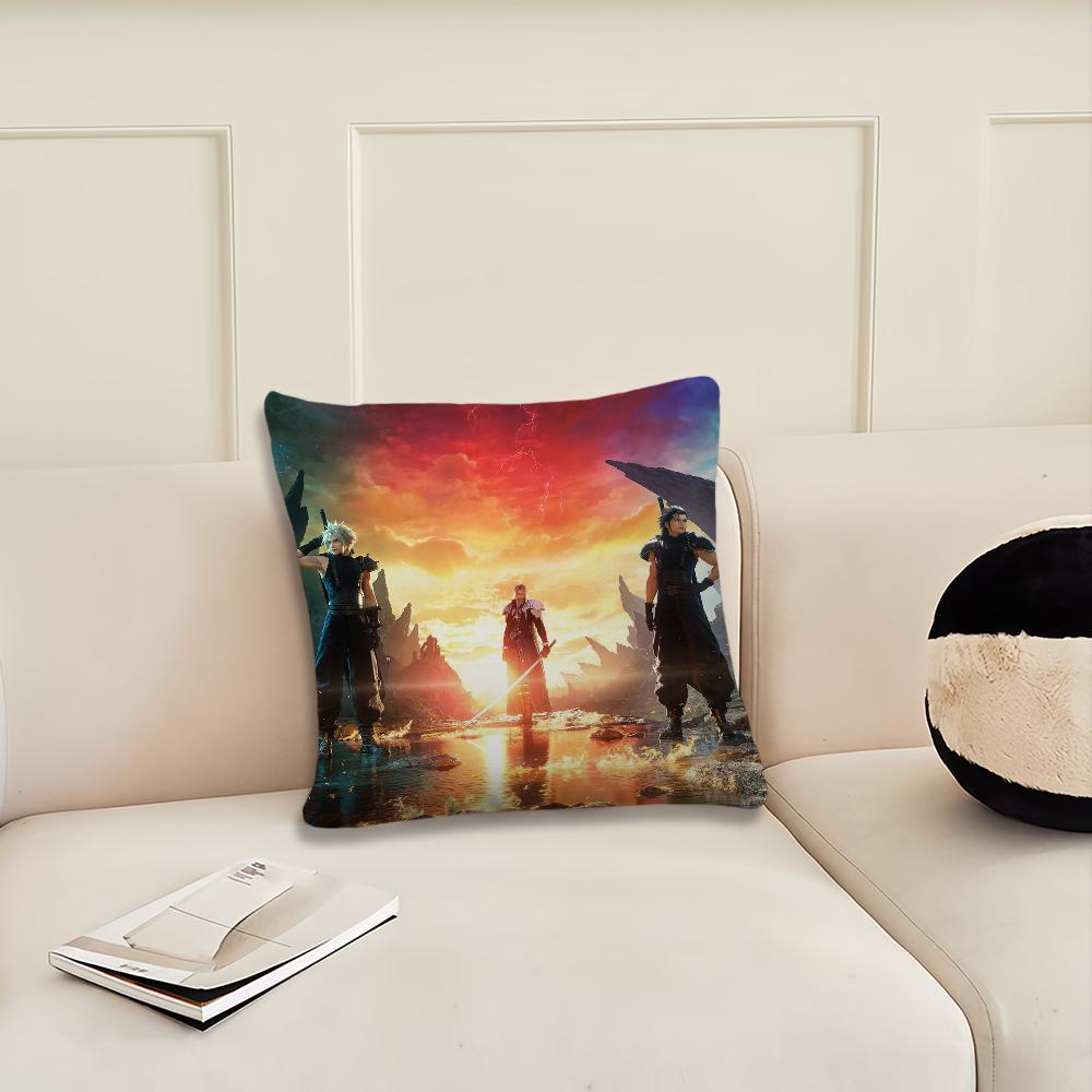 Game F-final F-fantasy VII Cushion Cover Pillow Cover Decoration Room Home Sofa Living Office Car Nordic Simplicity
