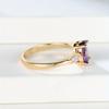 1 Pc Golden Color Oval Cut Purple Stone CZ Claw Ring for Women Men