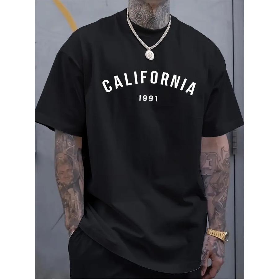 kunxia-2D Men's Fashion Graphic 1991 Printed Plaid Soft Shoulder Strap T-Shirt