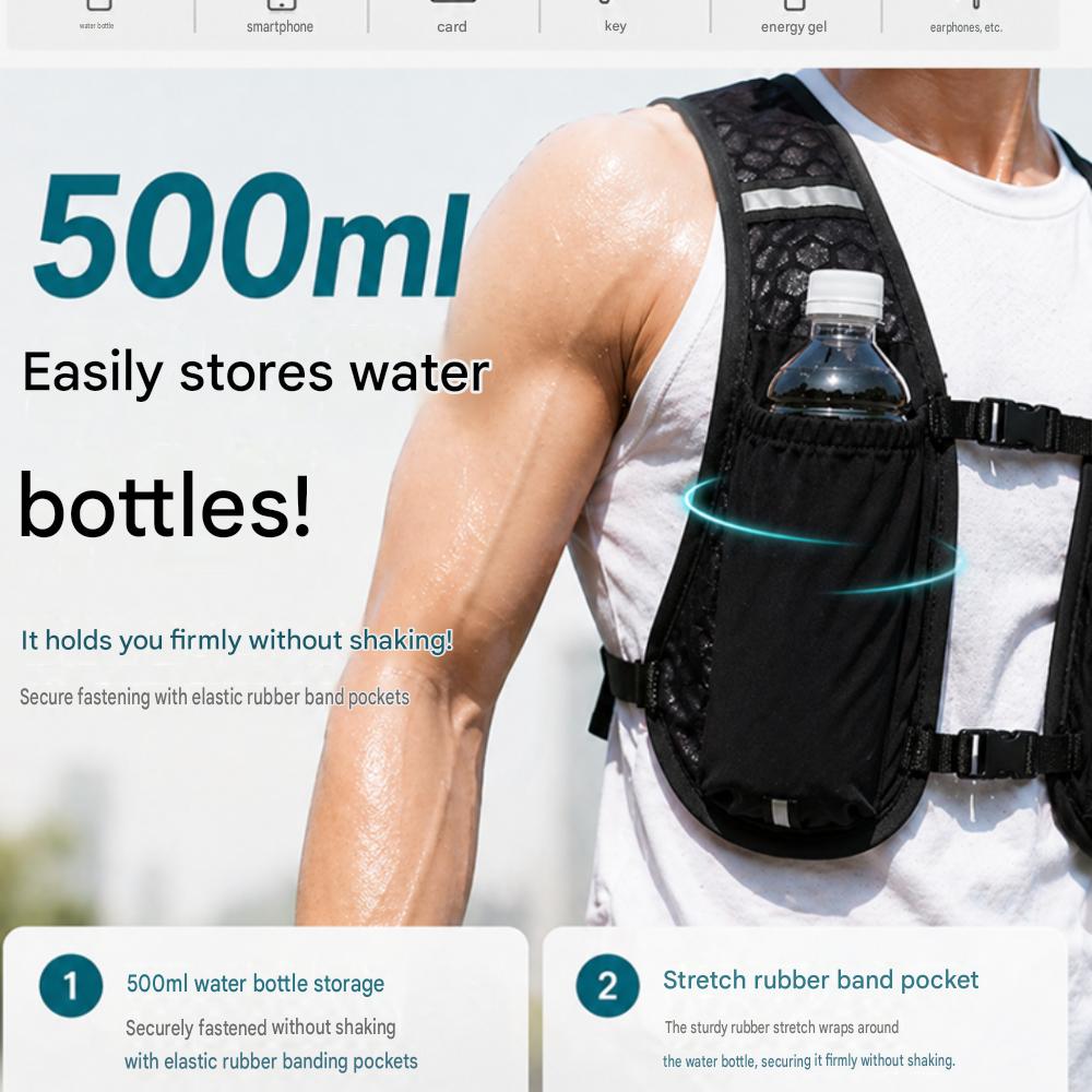 Chenimo Ultralight Static Running Vest Trail Running Backpack Water Bottle Phone Storage