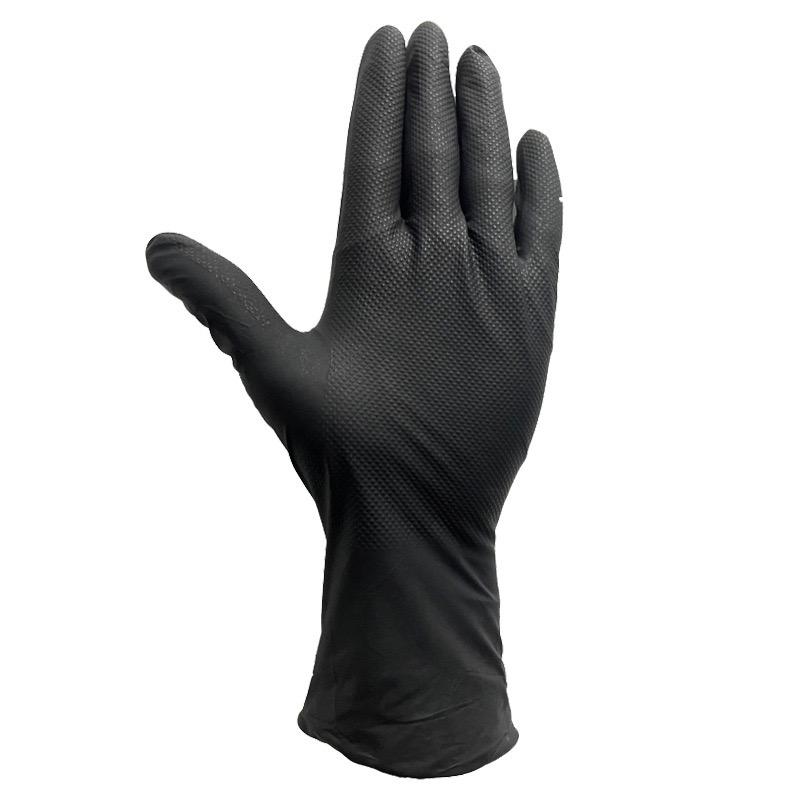 Full Texture 5mil Tattoo Thick Black Nitrile Gloves Latex Free Heavy Duty Beauty Salon Durable Disposable Black Nitrile Gloves