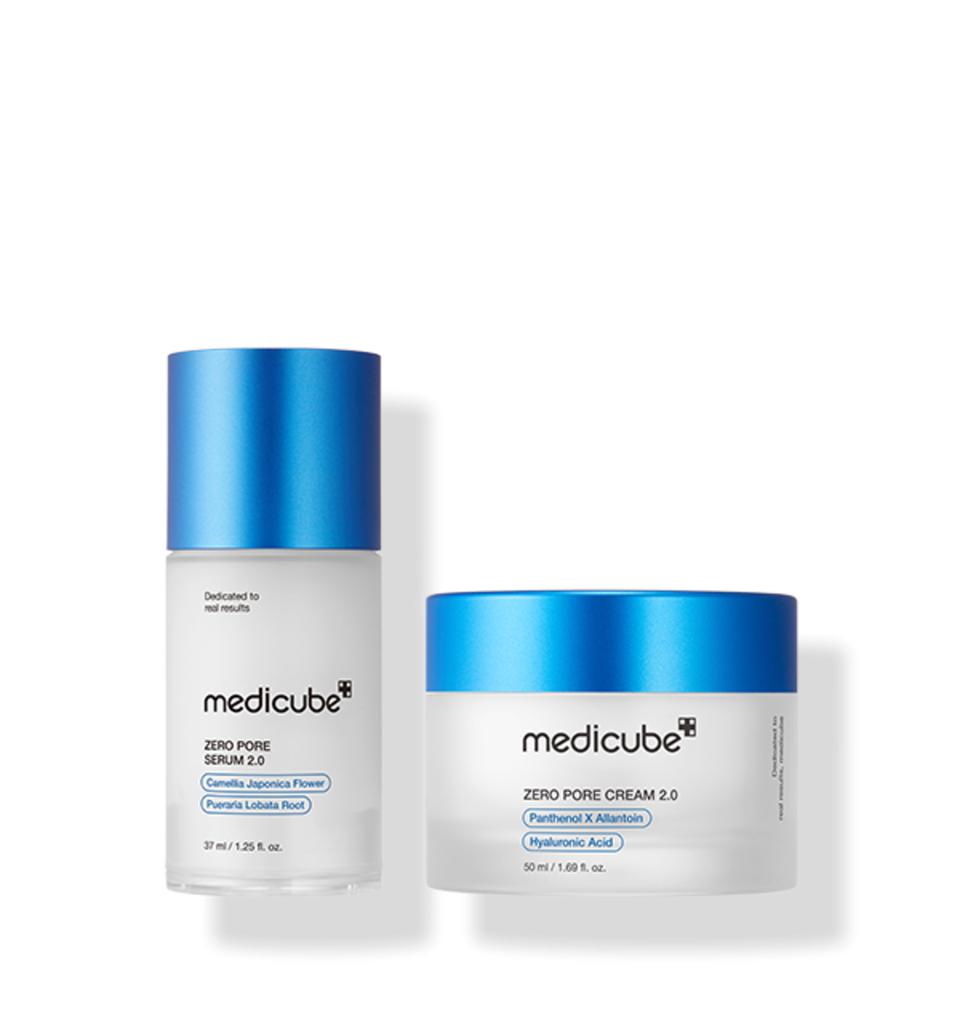 Medicube Zero Pore 2-Step Set Korean Skincare Pore Care Serum Toner Kit for Smooth Skin