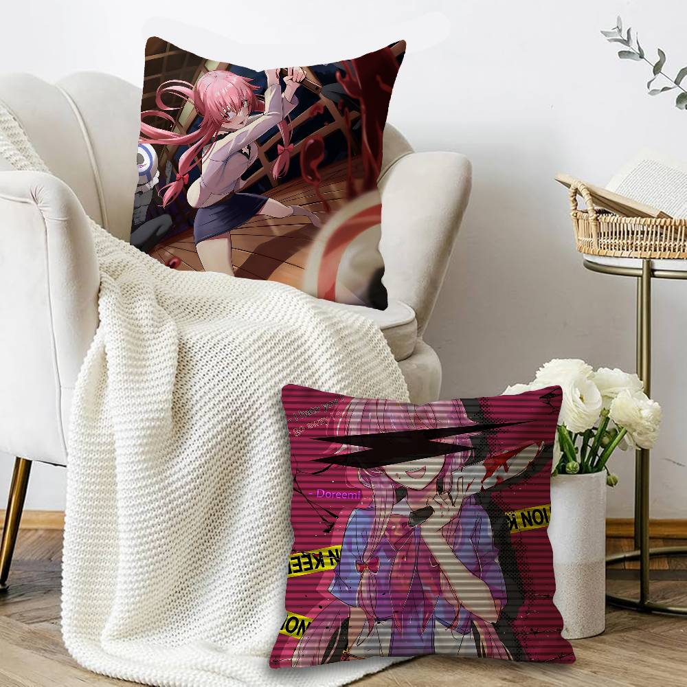 Anime F_Future D_Diary Pillow Cushion Cover Pillowcase Living Room Sofa Home Decor Customized