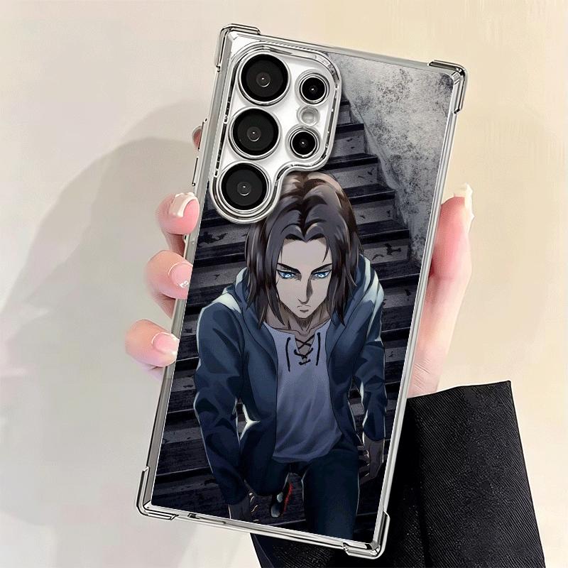 A-Attack On T-Titan Eren Yeager Plating Phone Case For Samsung Galaxy S24 S25 FE S26 Edge S23 Ultra S22 S21 Plus S20 Anti-Fall A