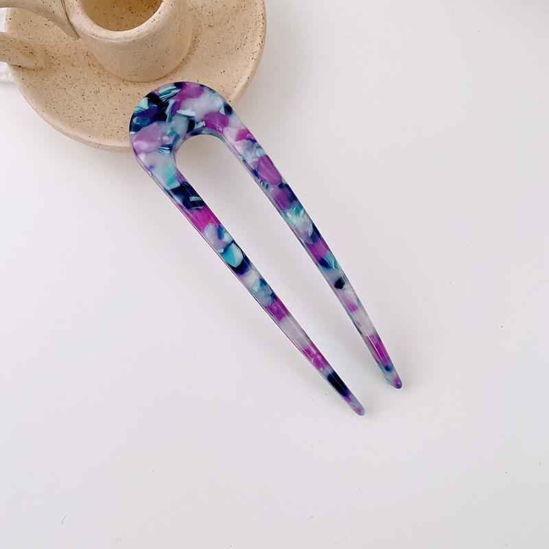 Fashion Hair Stick Women Acetate Hair Clip Large 11cm Thicken U-shaped Colorful Hair Stick Girls Hair Accessories Hair Clips New