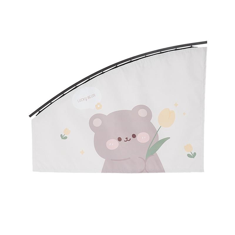 Blue Rain Tulip Rabbit Car Sunshade: Universal Summer Car Window Curtains for Sun Protection