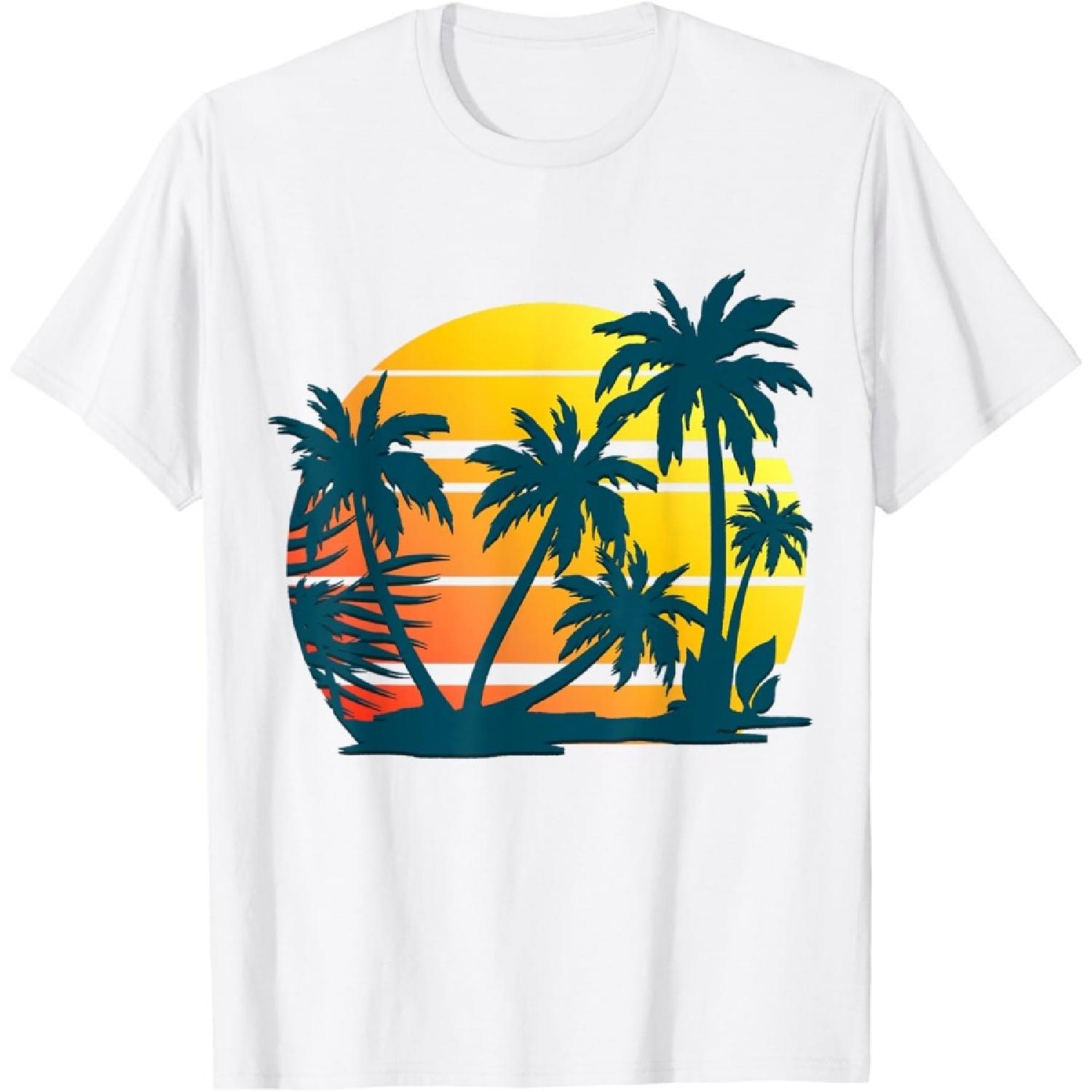 Кокосовые Пальмы Летний Отпуск Пляж Тропическое Лето Футболка для Мужчин Женщин Детей S