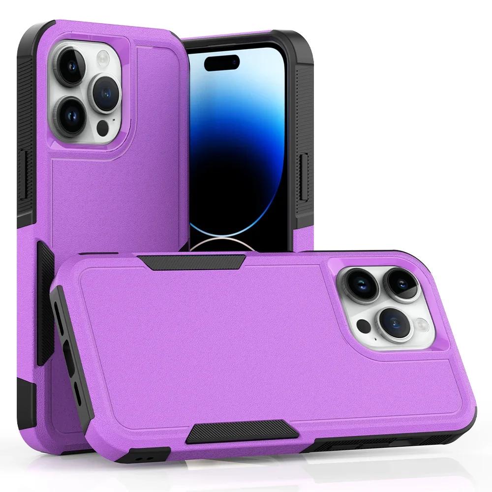 2IN1 PC+TPU Heavy Duty Rugged Armor Phone Case for IPhone 16 15 14 11 Pro Max Plus 13/12 XS/R 7/8 4/5G OTT Protector Cover Box
