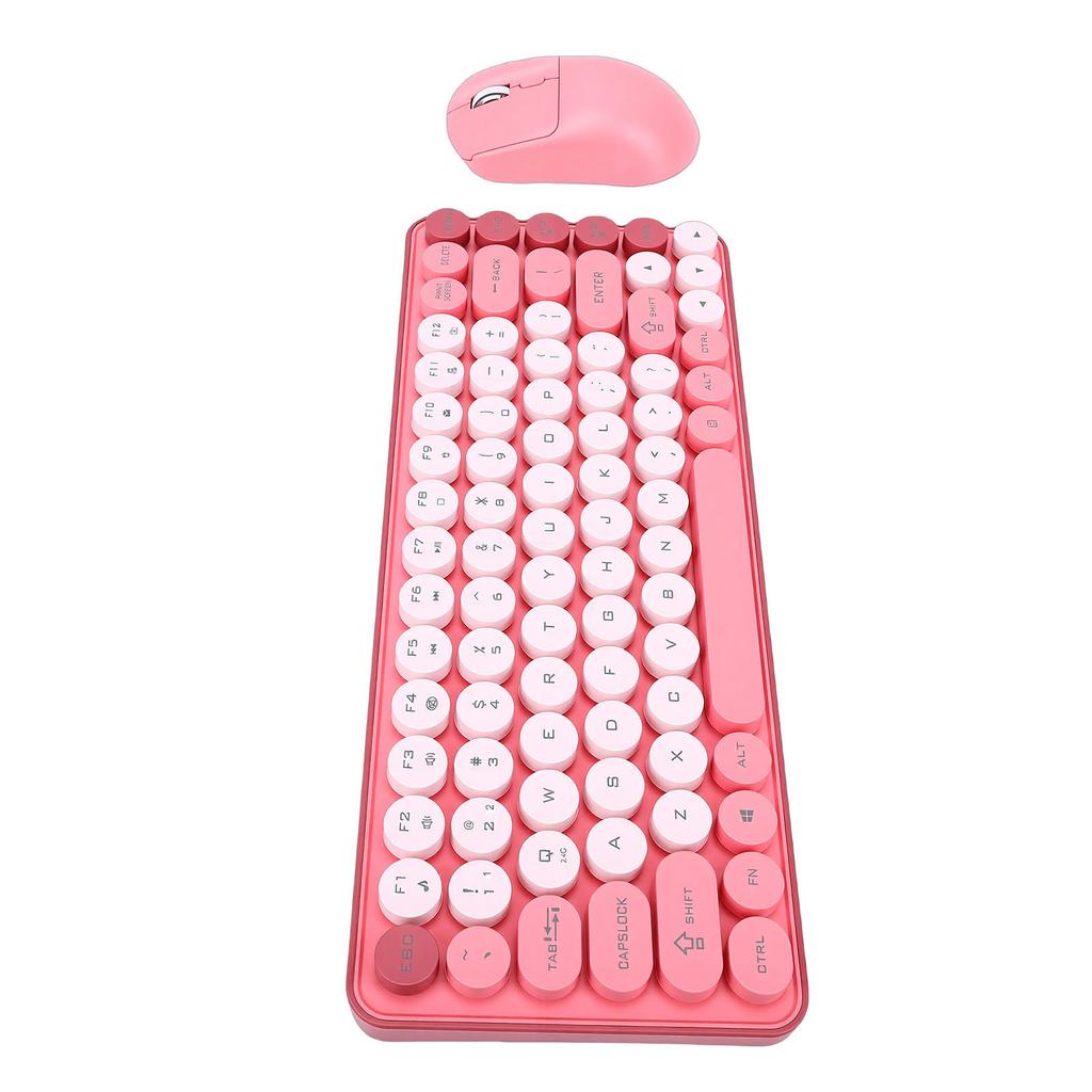 Wireless Bluetooth Keyboard and Mouse Combo 2.4G Dual Mode 85 Key Round Keycaps Keyboard Support for Windows