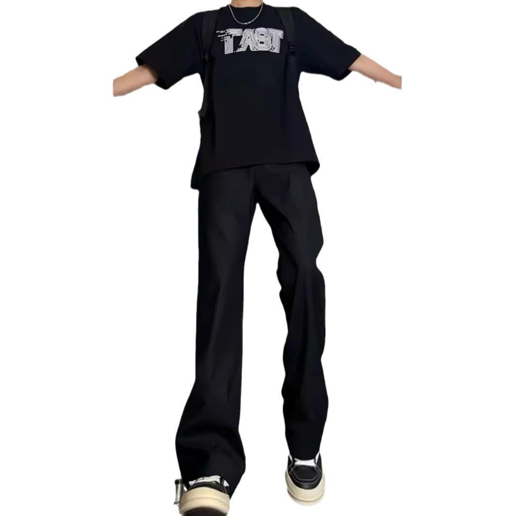 Cleanfit Black Pants Men's Spring and Summer Trend Casual Pants Magila Pants Straight Down Vibe Micro-pull Pants