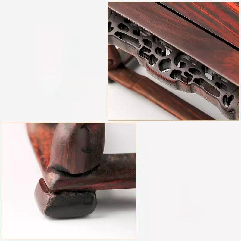 Red Wood Carving Handicraft Ornaments, Square Bracket, Flower Pots, Vase, Strange Stone, Stone Buddha Statue Base