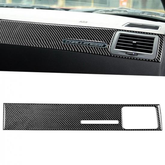 Carbon Fiber Copilot Dashboard Panel Trim Cover Fit For Dodge Challenger 08-14