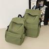 School bag solid color fashion nylon backpack women's school bag women's high school light backpack female college student backpack