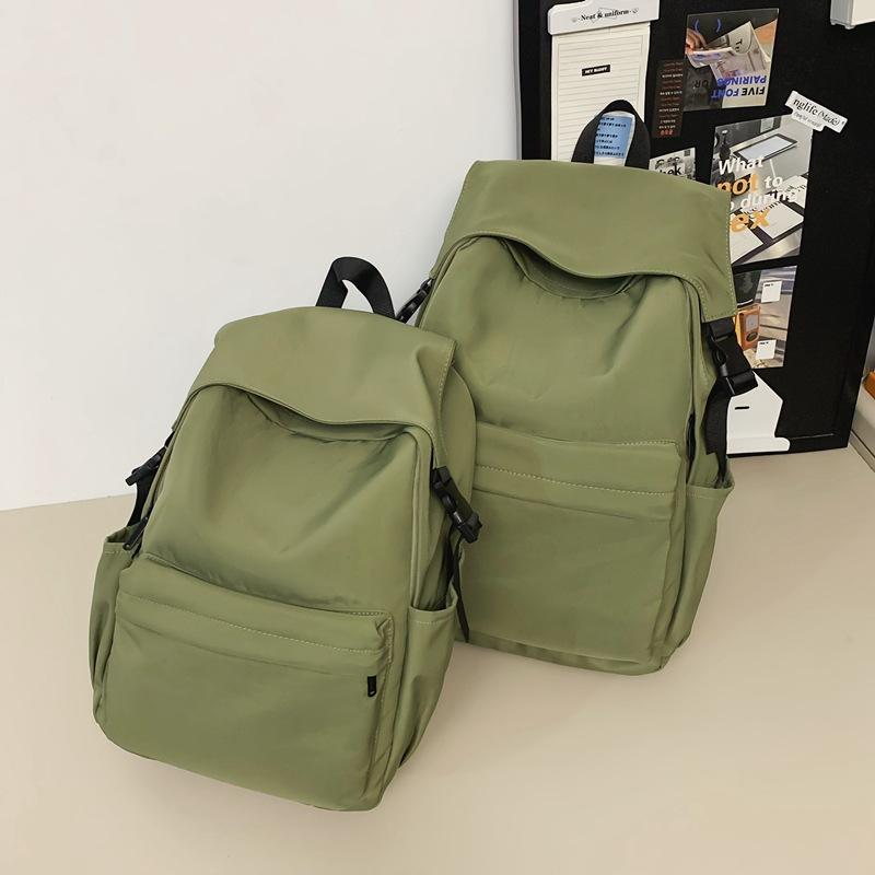 School bag solid color fashion nylon backpack women's school bag women's high school light backpack female college student backpack