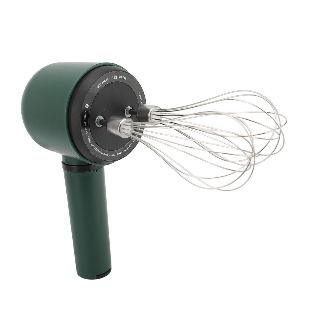 Cordless Electric Hand Mixer with 2 Whisk 1200mAh USB Rechargeable Handheld Stainless Steel