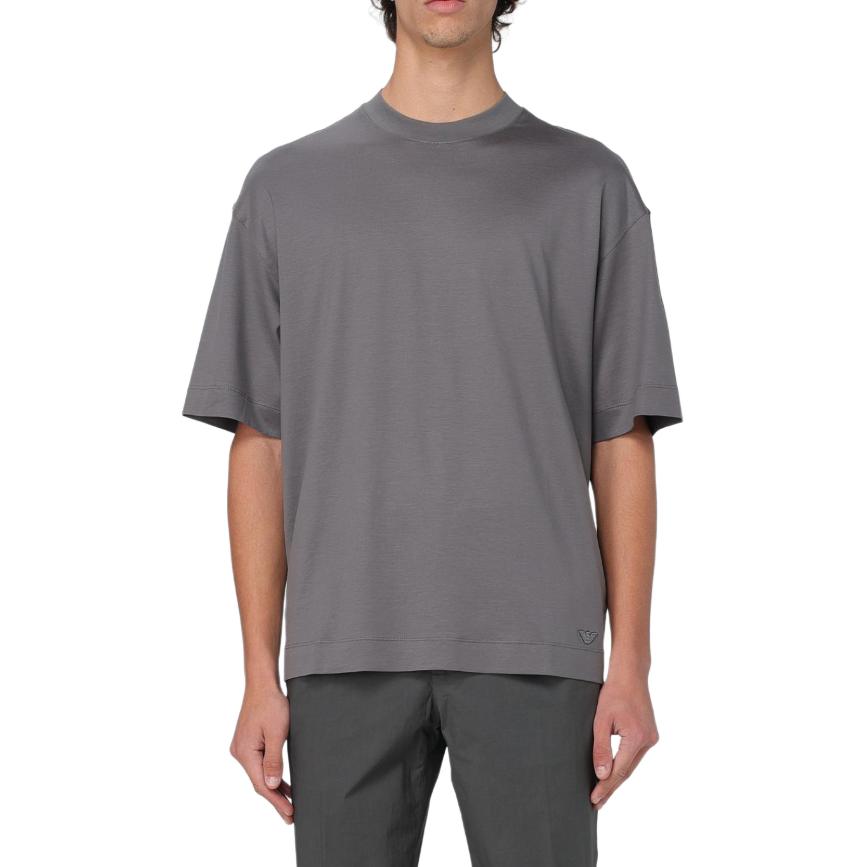 Emporio Armani Solid Color Crew Neck Slim Fit Short Sleeve T-Shirt Men tops Brown 3D1TA1-1JUVZ-0639