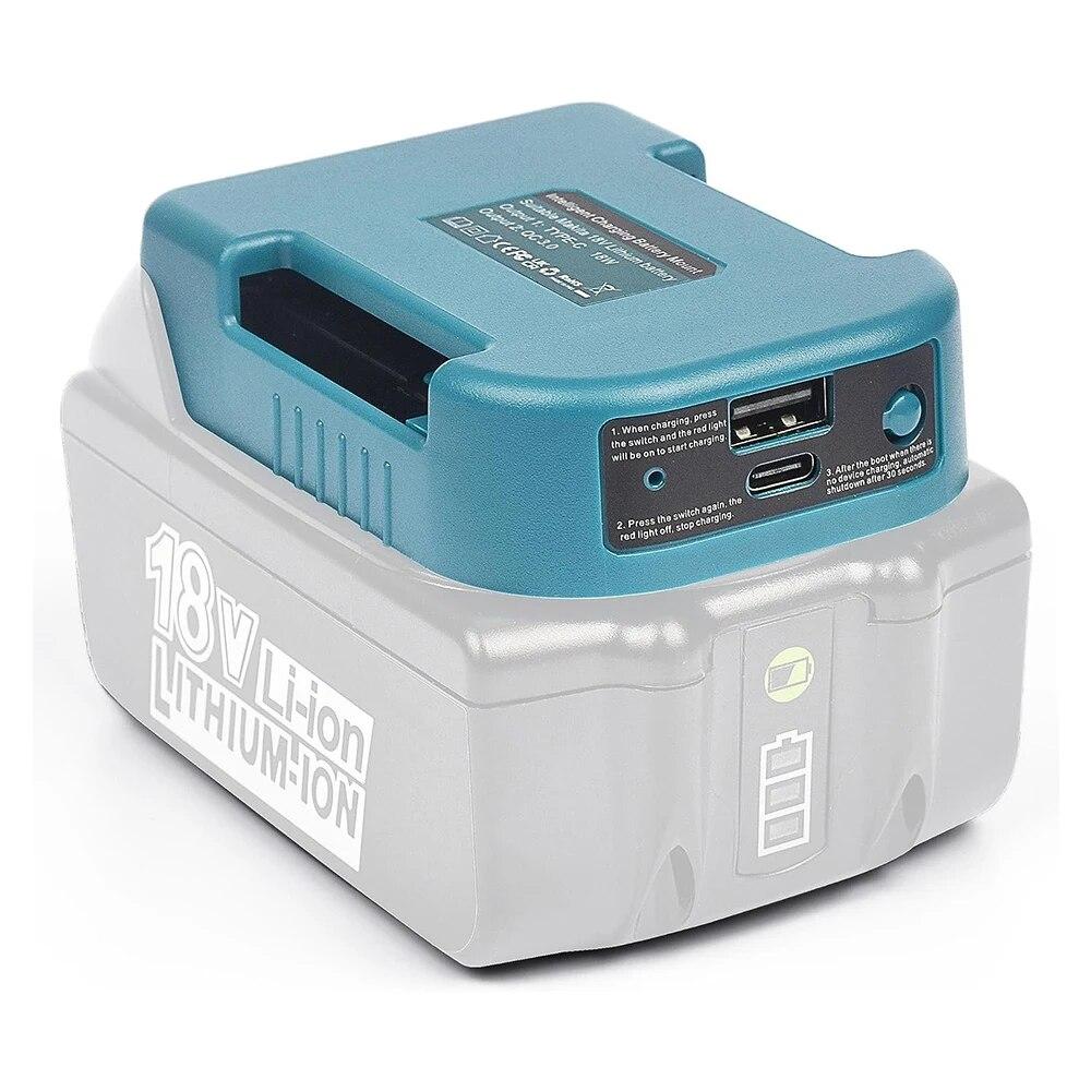 For Makita 18V with USB with Type-C Battery Holder for Makita 18V Battery BL1840 BL1850 BL1860 Charger Adapter Charging