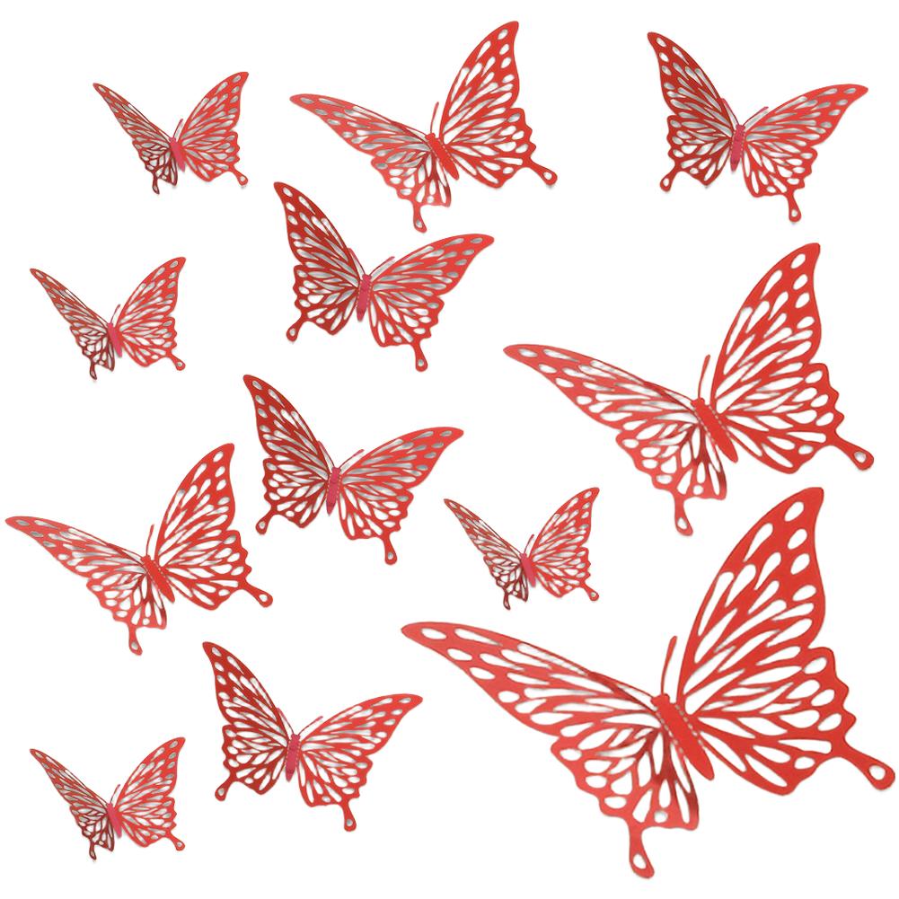 3D Butterfly Wall Stickers Hollow Design for Living Room Bedroom Hallway Decor Indoor Wall Art Wedding Party PET Decoration