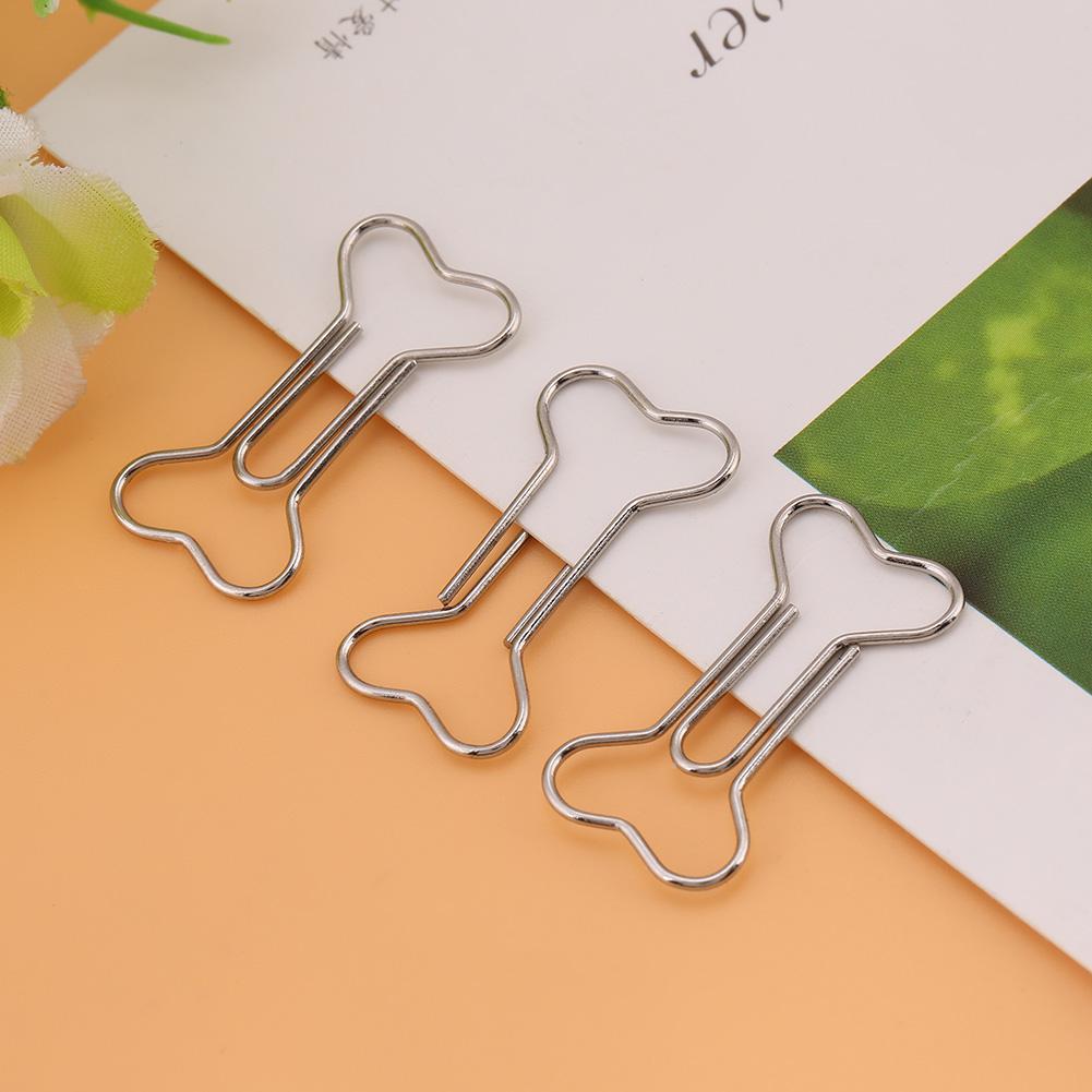 12 Pcs Creative Bone Shape Paper Clips Funny Bookmark Marking Document Organizing Clip