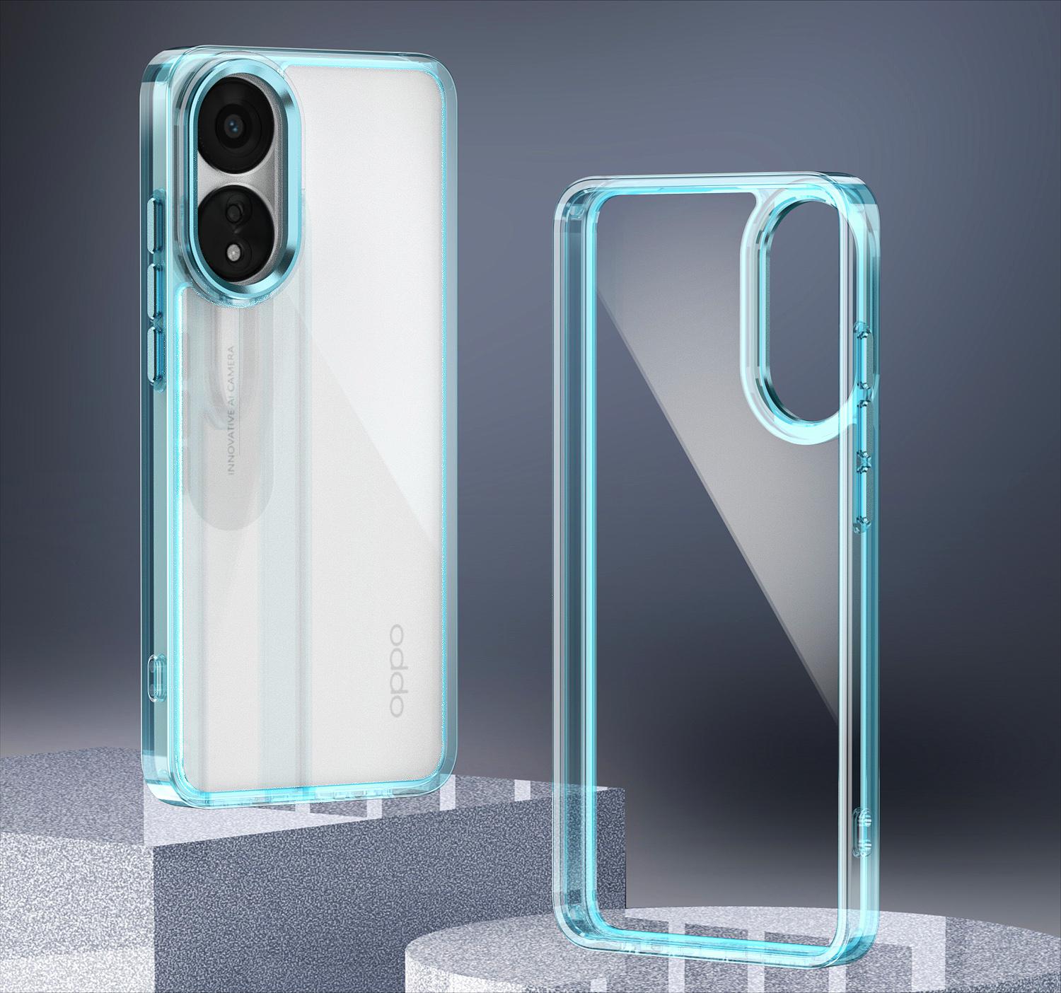 

Fashion Metal Frame Anti Yellow Transparent Case For OPPO A5 Pro RENO13 F 12 Pro A40 A80 A79 A60 A58 A59 A18 A98 A78 A57 Cover For OPPO A5 PRO 5G небо синє кольору