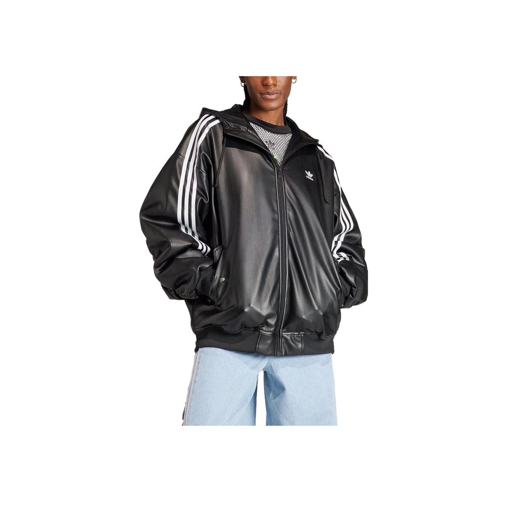 adidas Veste à capuche zippée sur le côté Originals avec cordon de serrage pour femme Vêtement d'extérieur Noir IV9328