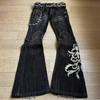 Y2K Vintage Gewaschene Abgewetzte High-Waist Schlagjeans Damen Low-Rise Stretch-Denim-Hosen