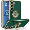 Protective Case - BOOLING - Samsung Galaxy A25 5G - Flexible Silicone - 360° Rotating Stand - Night Green
