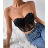 2023 European & American INS Style Lace Mesh Rose Tube Top Vest