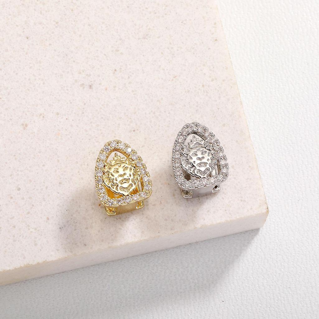 Fashion Lion Carved Gold Tooth Hip-Hop Grillz for Men and Women